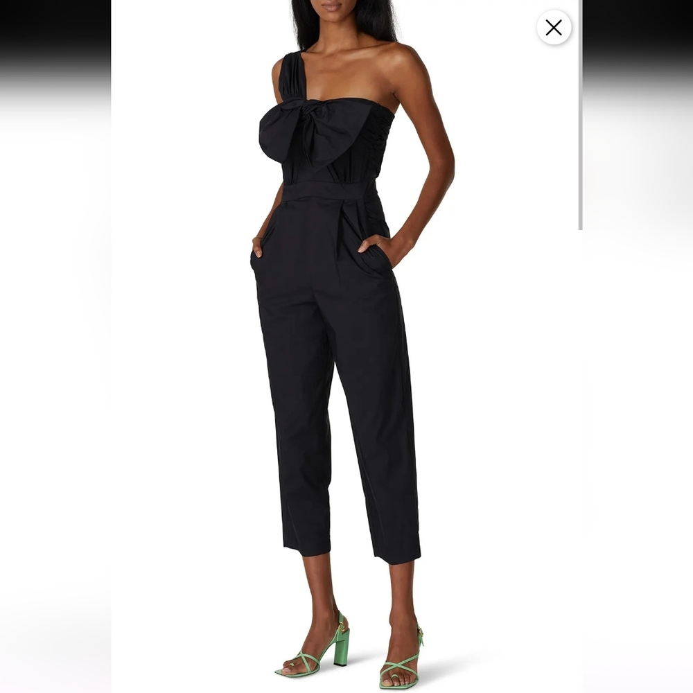 MSGM Tuta Black One Shoulder Jumpsuit Size 40
